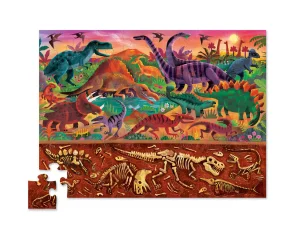 Crocodile Creek Puzzles>Above & Below - Dinosaur World - 48 piece puzzle - 4+