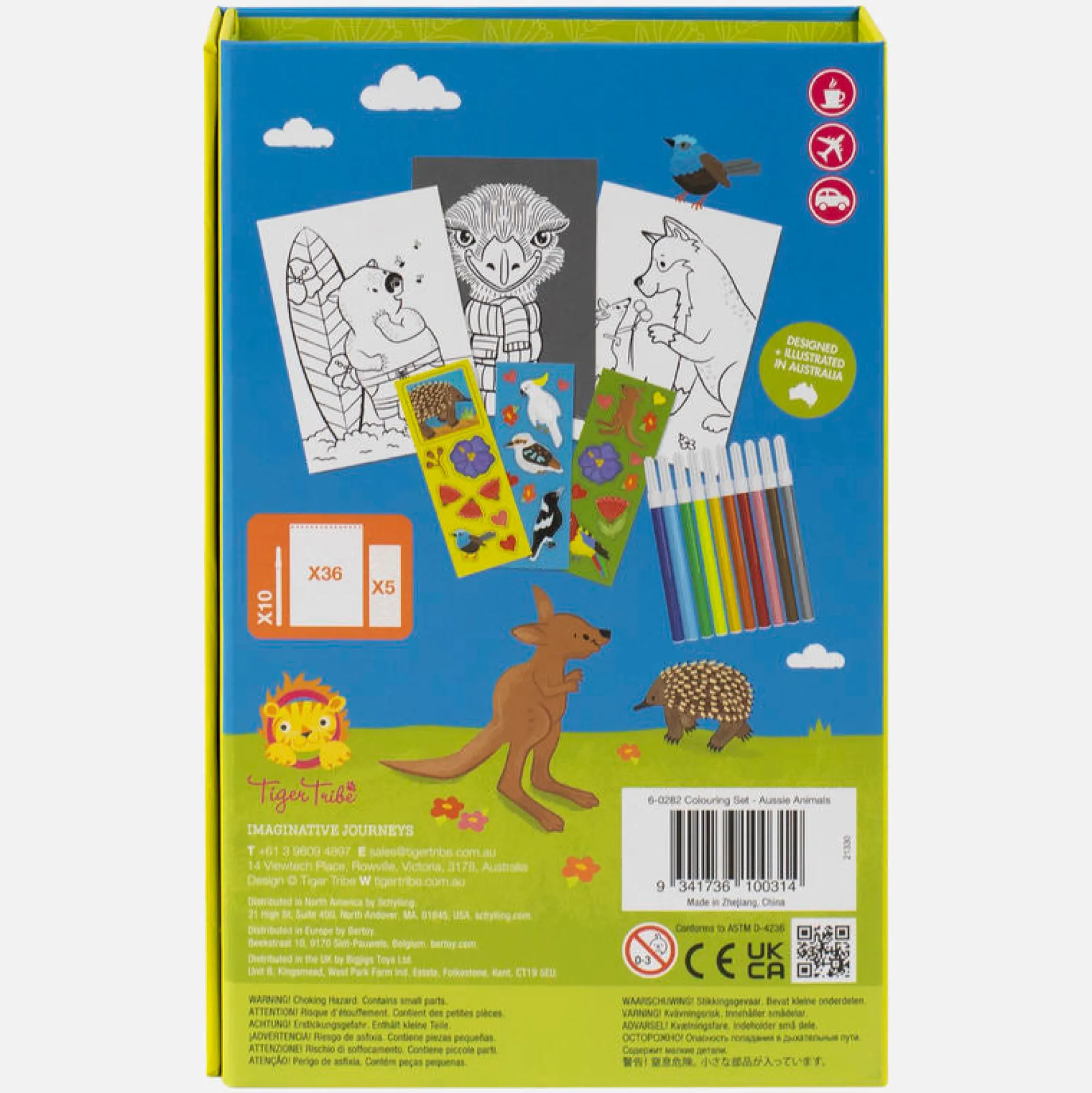 aussie_animals__colouring_5.webp Tiger Tribe Art & Craft | Australian>Aussie Animals - Colouring Set - 4+