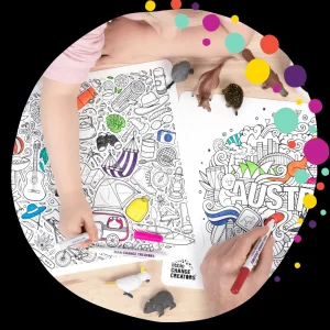 Little Change Creators Art & Craft | Australian>Australia - Reusable Colouring & Doodle Mat- 3+