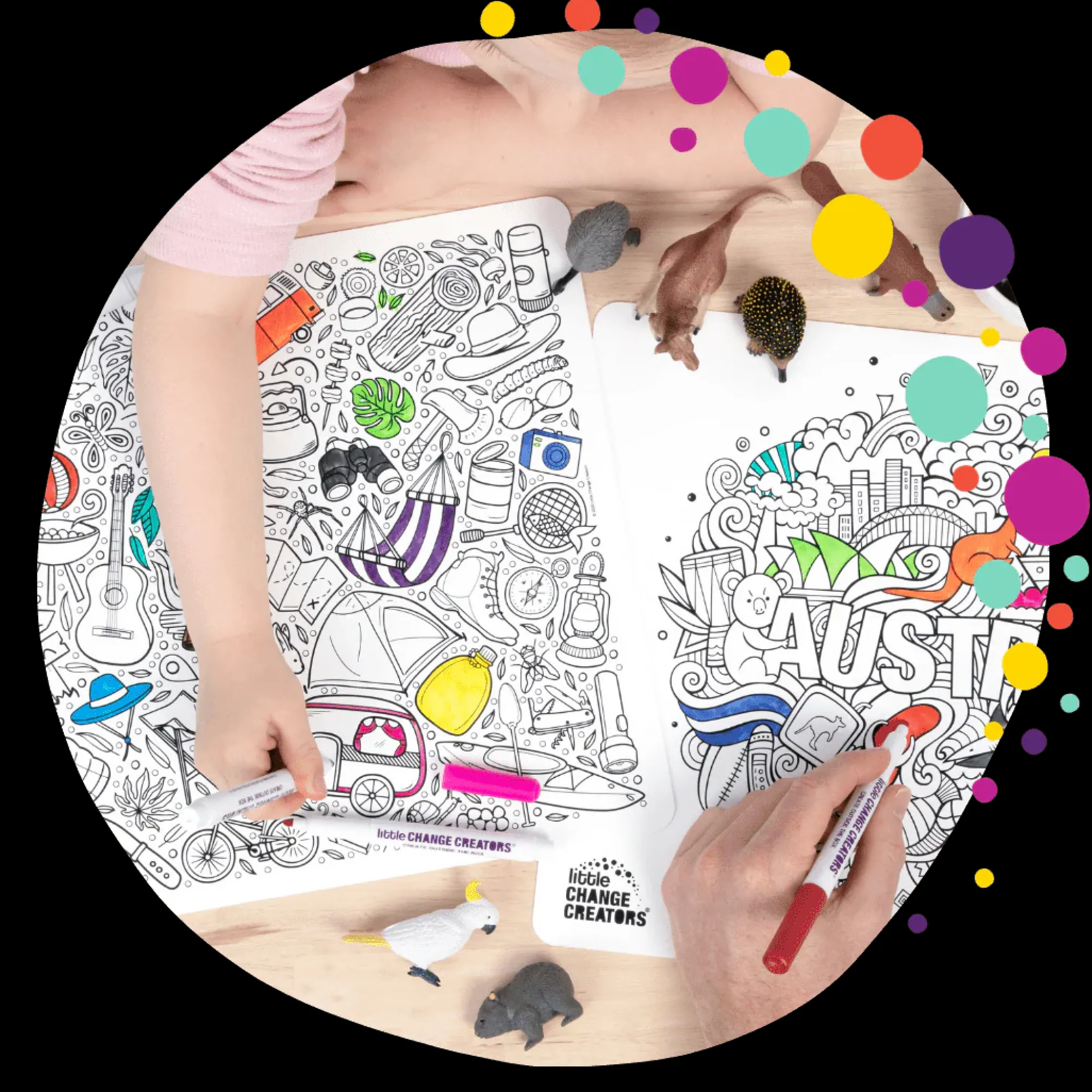 australia__reusable_colou_1.webp Little Change Creators Art & Craft | Australian>Australia - Reusable Colouring & Doodle Mat- 3+