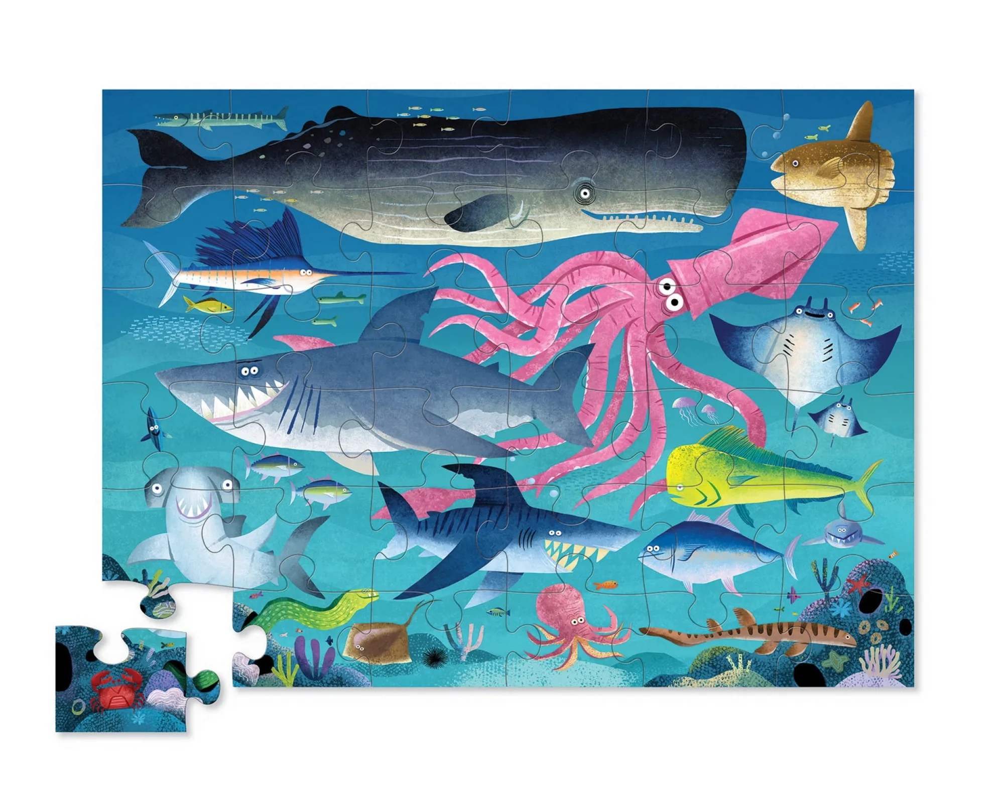 classic_floor_puzzle__sha_1.webp Crocodile Creek Puzzles>Classic Floor Puzzle - Shark Reef - 36 pieces - 3+