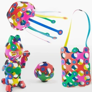 CLIXO Open Ended Play>- 60 piece Super Rainbow Pack - 4+