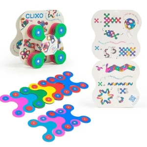 CLIXO Travel | Open Ended Play>- 9 piece Tiny & Mighty - Rainbow - 4+