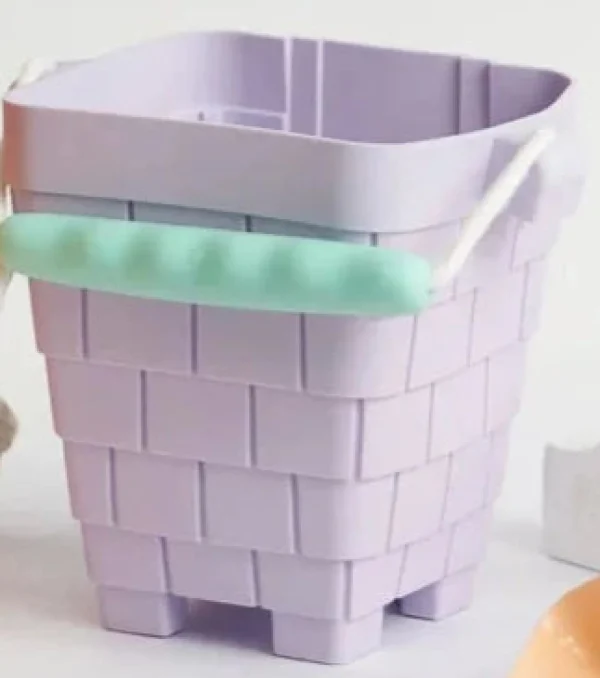 Coast Kids Beach>Clovelly Lilac Silicone Sand Castle Bucket with Mint Handle