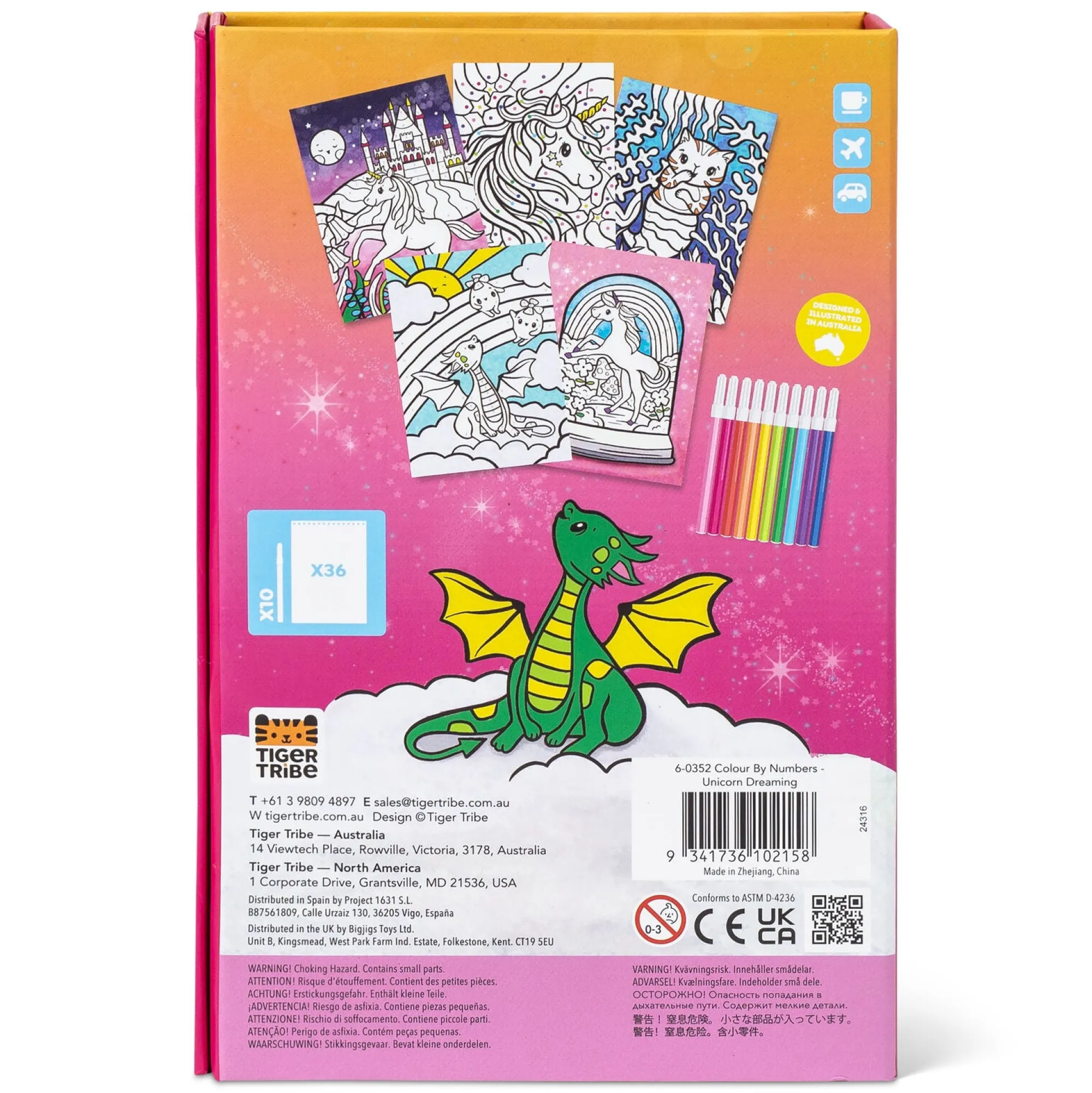 colour_by_numbers__unicor_6.webp Tiger Tribe Art & Craft>Colour by Numbers - Unicorn Dreaming - 4+