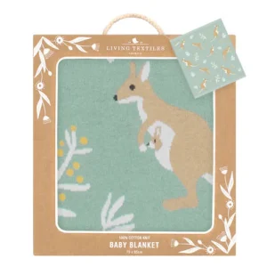 Playground Travel | Baby>100% Cotton Blanket - Koala Grey + Blush and Kangaroo