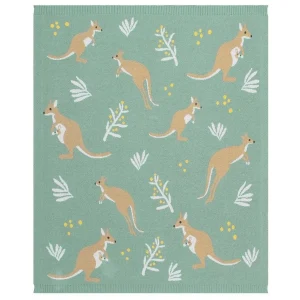 Playground Travel | Baby>100% Cotton Blanket - Koala Grey + Blush and Kangaroo