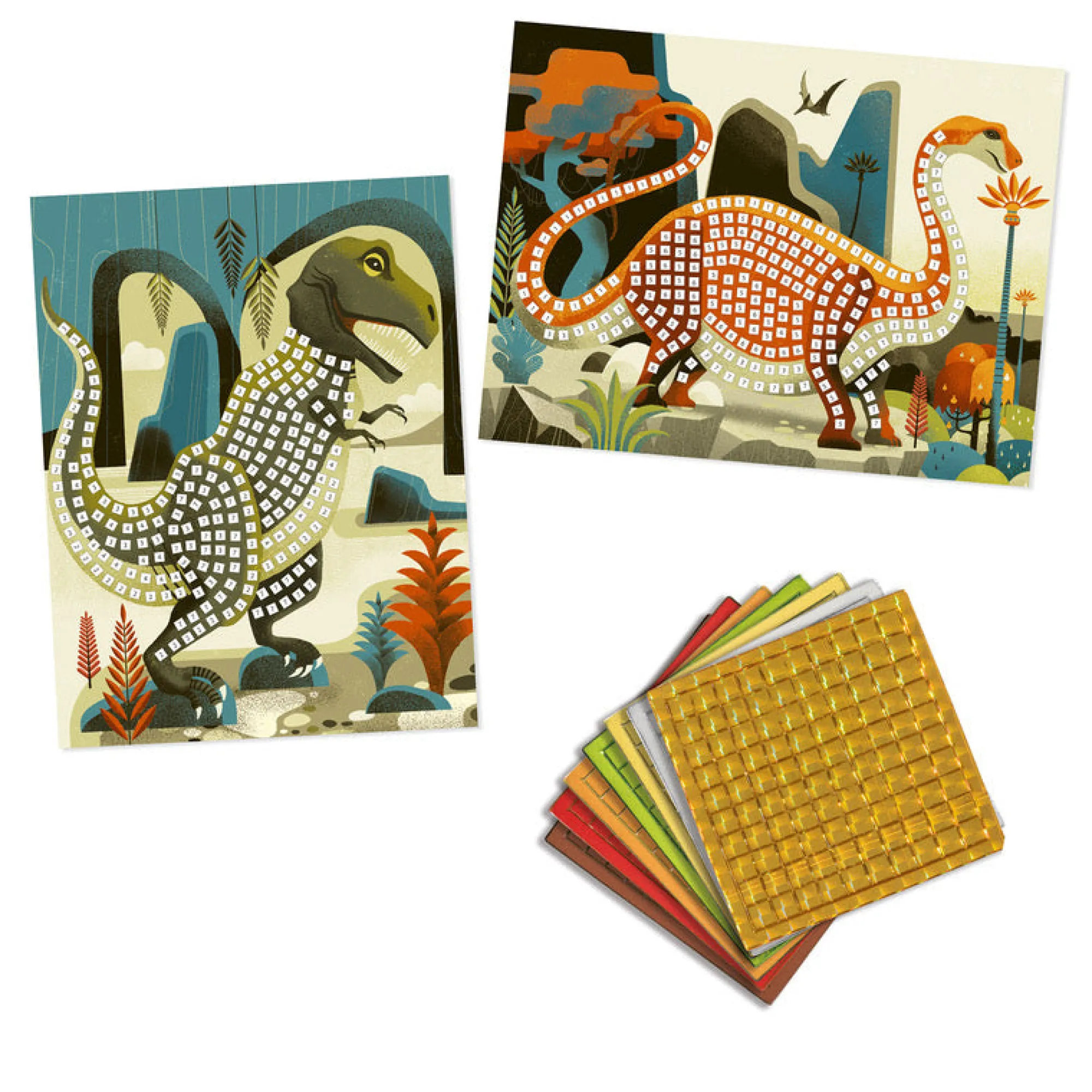 dinosaur_mosaics__art_by__1.webp Djeco Art & Craft | Outlet>Dinosaur Mosaics - Art by Numbers - 5+