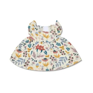 Apple Park Dolls>Earthtone Floral Organic Muslin Dress
