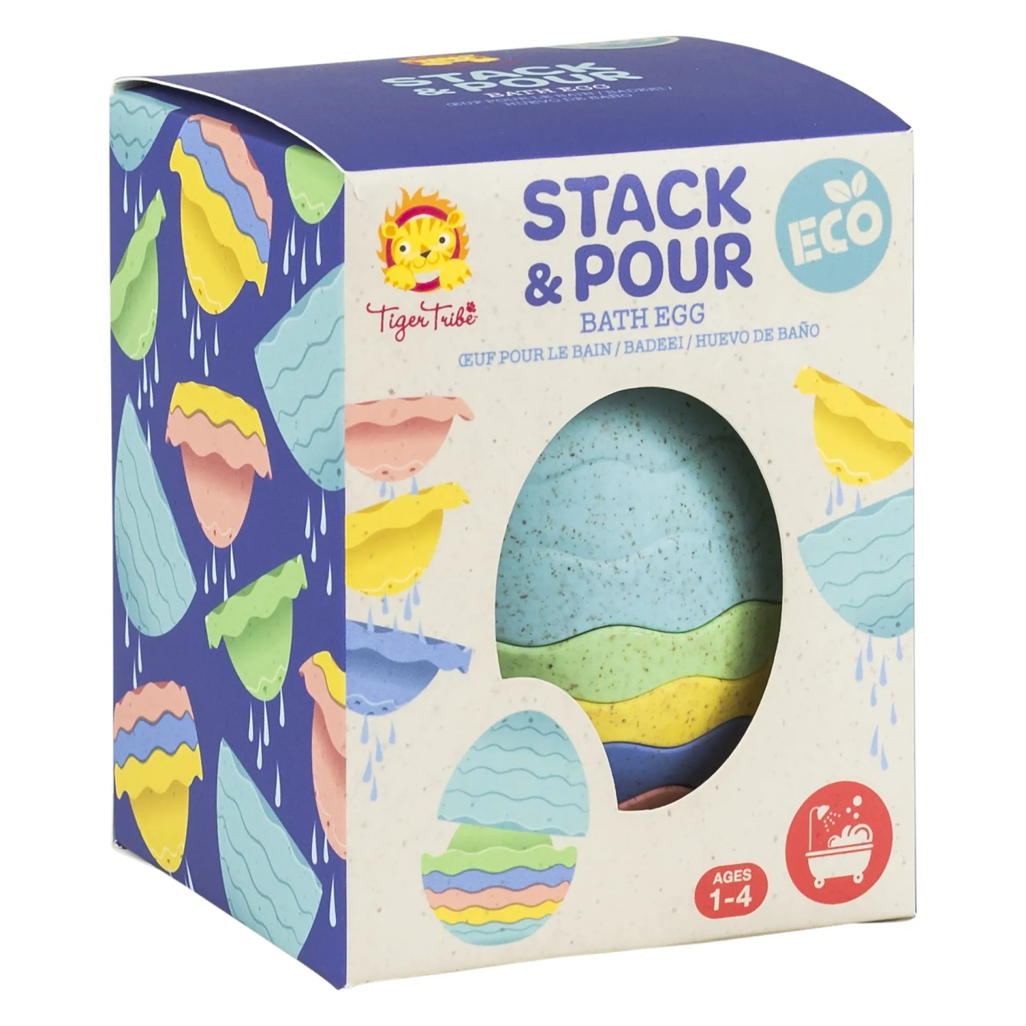eco_stack__pour_bath_egg__3.webp Tiger Tribe Eco | Bath Time>Eco Stack & Pour Bath Egg - 12M+