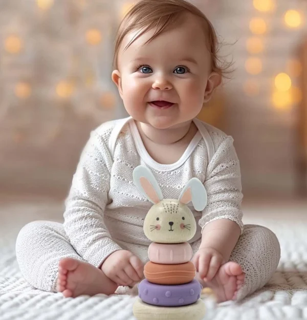 Kaper Kidz Baby>Eco Stack Bunny Rings - 10M+