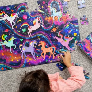 Crocodile Creek Puzzles>Holographic Puzzle 100 pieces Unicorn Galaxy - 5+