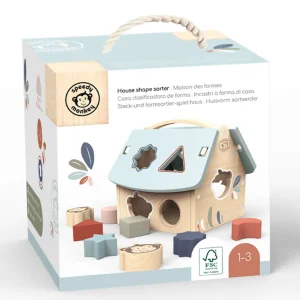 Speedy Monkey Wooden Toys | 1st Birthday>House Shape Sorter with 8 Blocks - 12M+
