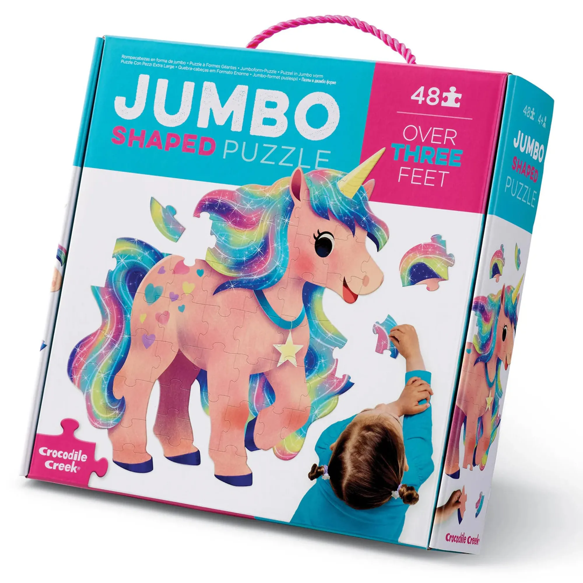 jumbo_shaped_unicorn_puzz_0.webp Crocodile Creek Puzzles>Jumbo Shaped Unicorn Puzzle - 48 piece - 4+