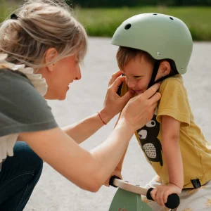 Kinderfeets Things That Go>- Toddler Bike Helmet - Matte Silver Sage - 46 to 52cm