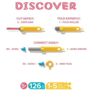 Makedo Open Ended Play | Eco>Discover - 126 pieces - 5+
