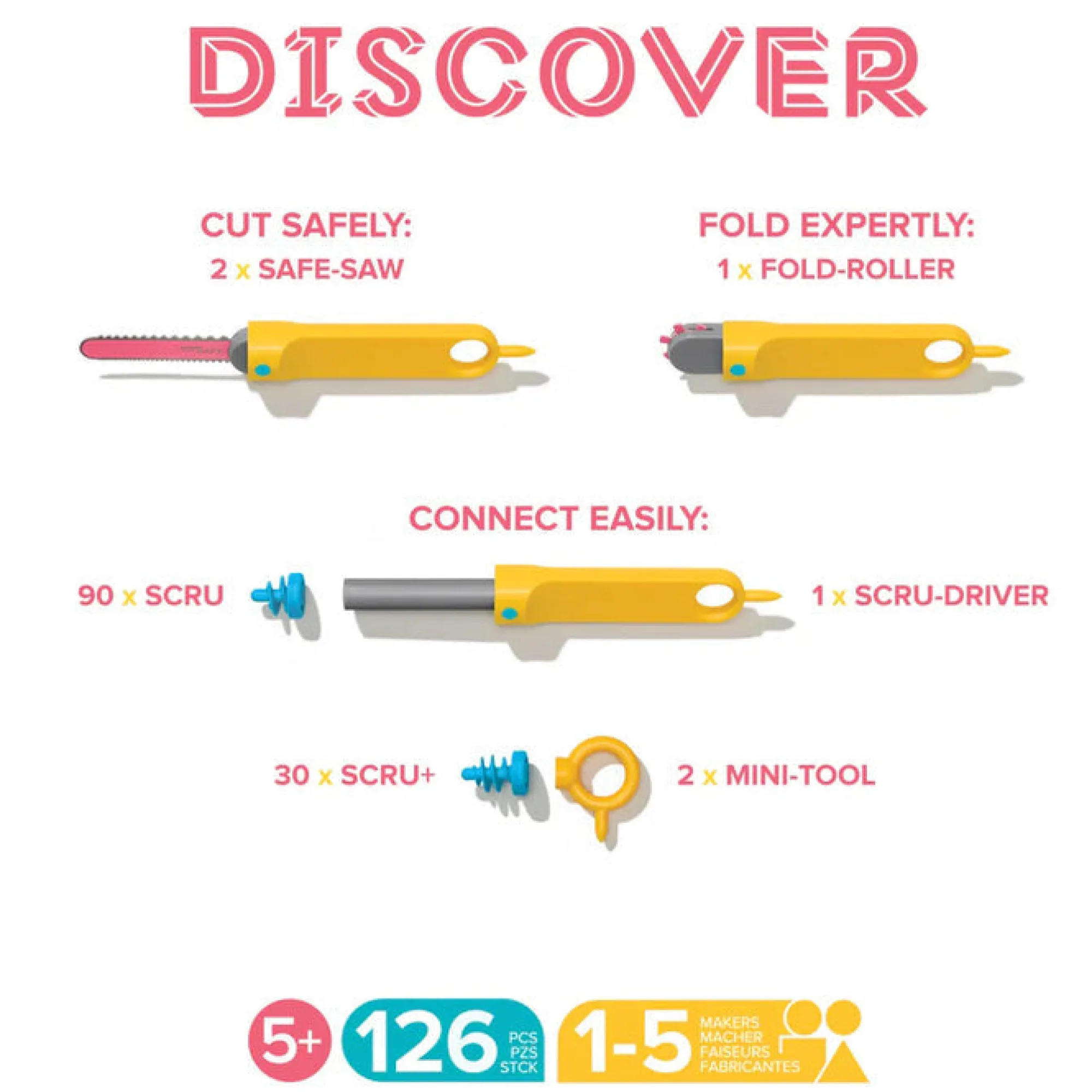 makedo_discover___pieces__2.webp Makedo Open Ended Play | Eco>Discover - 126 pieces - 5+