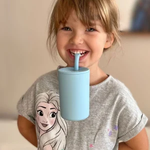 Brightberry Travel | Feeding & Hydration>240ml - Kids Large Smoothie Cup with Stopper Straw - Sage
