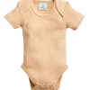 Ergo Pouch Eco | Outlet>Organic Cotton Bodywear Short Sleeve Bodysuit - Wheat 0-3 months