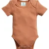 Ergo Pouch Eco | Outlet>Organic Cotton Bodywear Short Sleeve Bodysuit - Chestnut 0-3 months