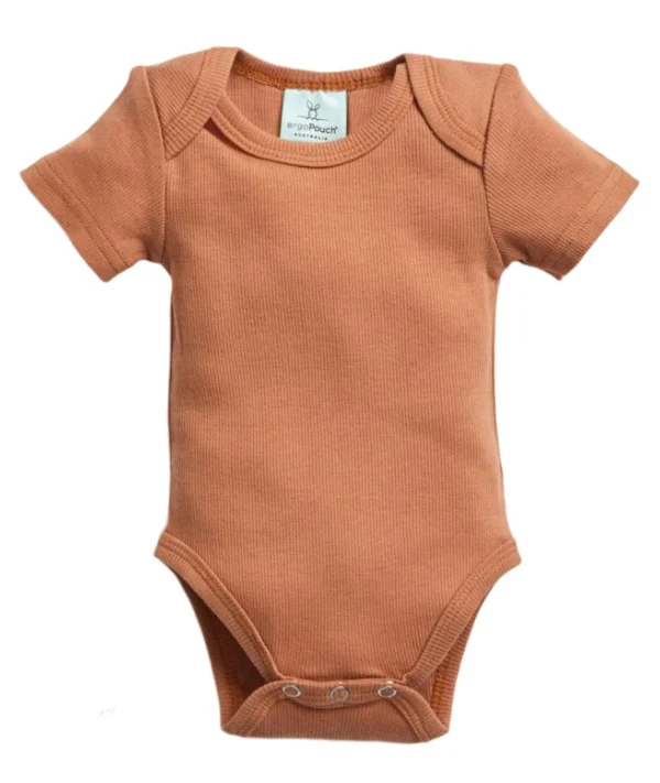 Ergo Pouch Eco | Outlet>Organic Cotton Bodywear Short Sleeve Bodysuit - Chestnut 0-3 months