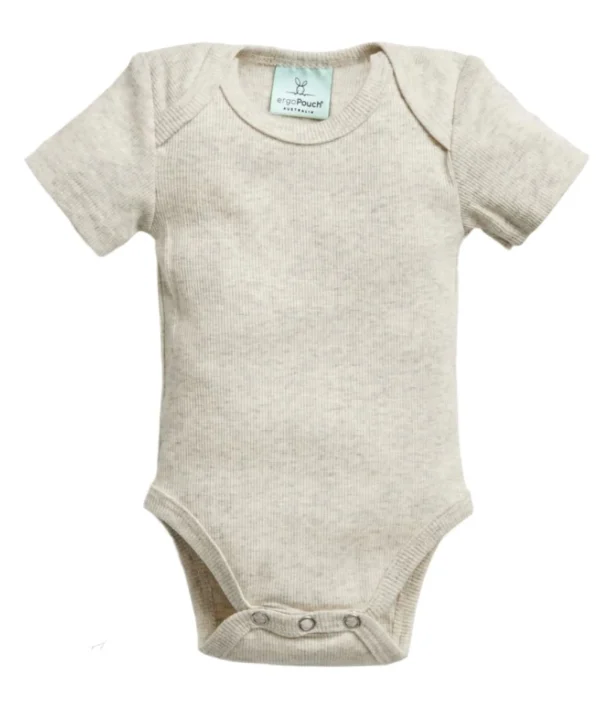 Ergo Pouch Eco | Outlet>Organic Cotton Bodywear Short Sleeve Bodysuit - Grey Marle 0-3 months