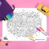 Little Change Creators Art & Craft | Activity>Our World - Reusable Colouring & Doodle Mat - 3+