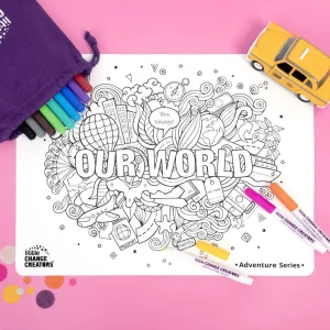 Little Change Creators Art & Craft | Activity>Our World - Reusable Colouring & Doodle Mat - 3+