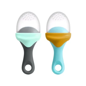 BOON Feeding & Hydration>Pulp - Silicone Feeder 2 pack Mint & Charcoal - 6M+