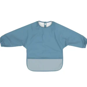 All4Ella Eco | Feeding & Hydration>Recycled Long Sleeve Smock Bib Blue - 6M+