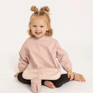 All4Ella Eco | Feeding & Hydration>Recycled Long Sleeve Smock Bib Pink - 6M+