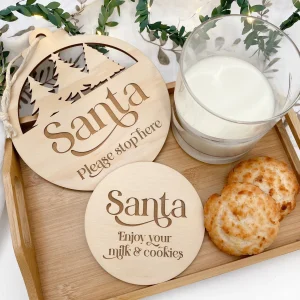 Spotty Dot Christmas>Santa Please Stop Here - Sign Set