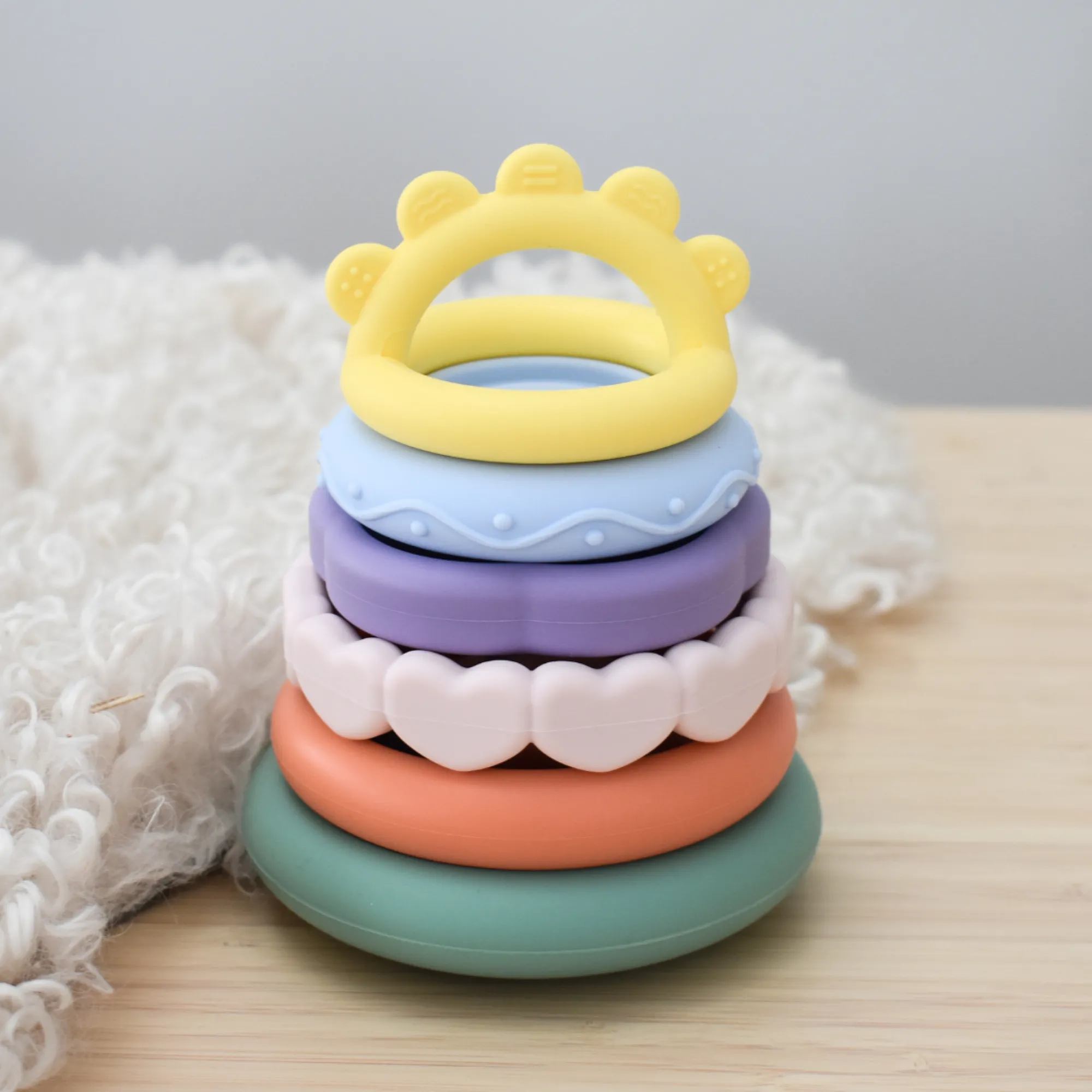 sensory_rainbow_stacking__1.webp Koala Dreams Baby>Sensory Rainbow Stacking Teether Toy - 0+