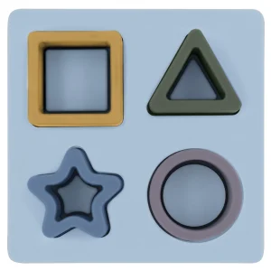 Playground Outlet>Silicone Shape Puzzle - Rose & Steel Blue - 6M+