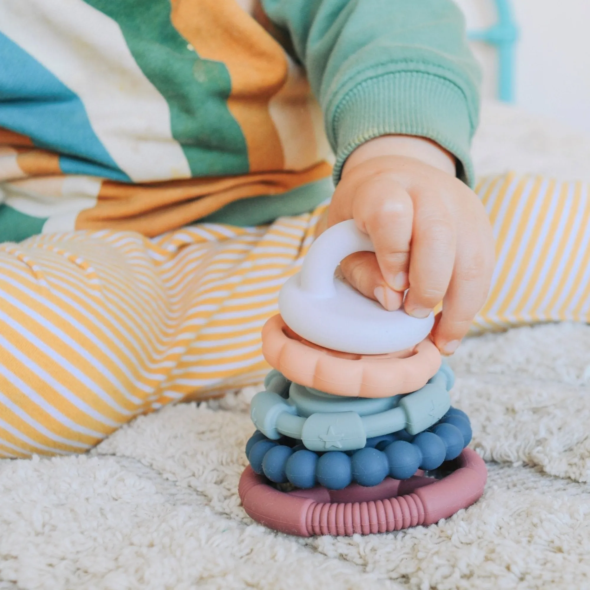 silicone_stacker__teether_0.webp Jellystone Teethers & Rattles | Baby>Silicone Stacker & Teether Toy - 0+ (9 styles)