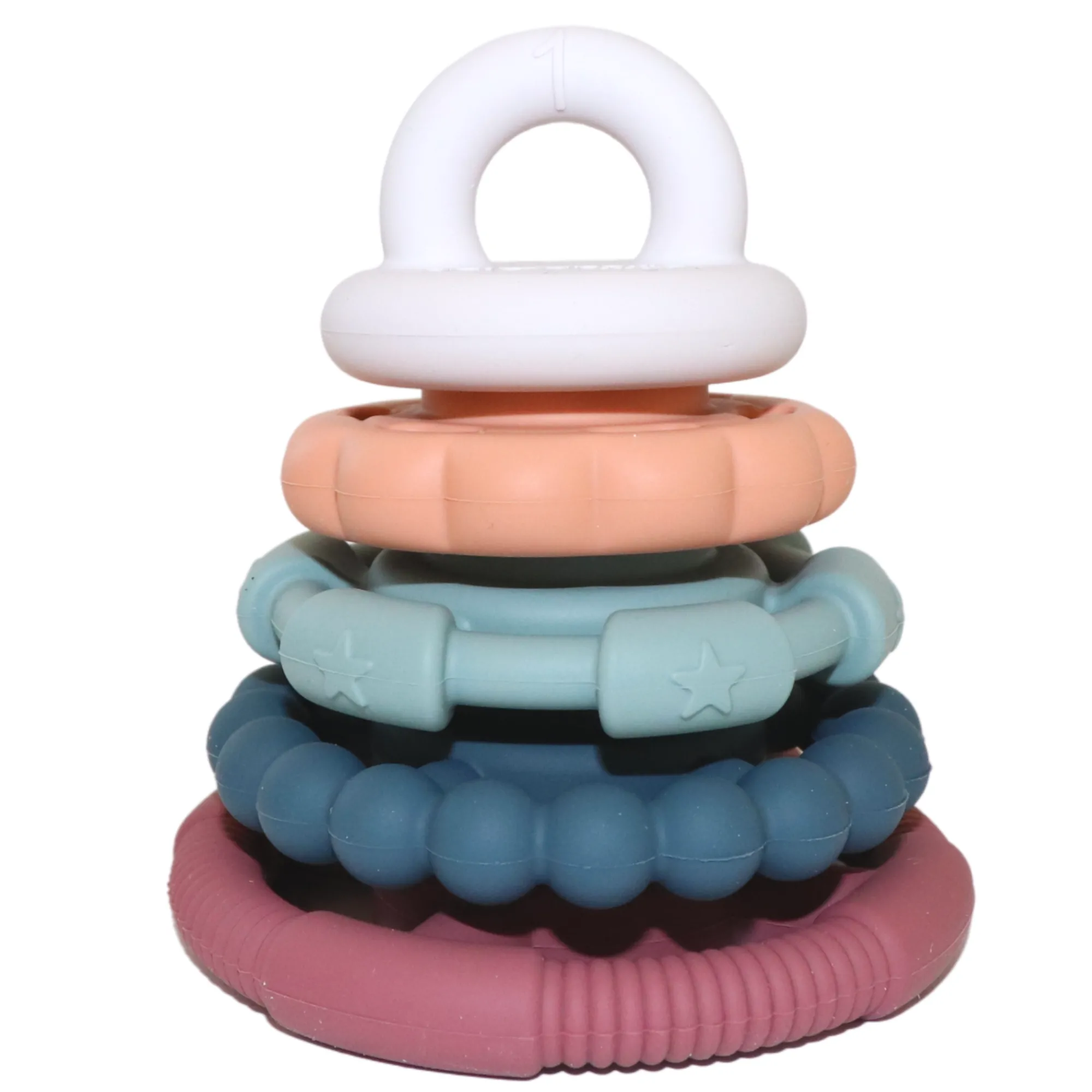 silicone_stacker__teether_1.webp Jellystone Teethers & Rattles | Baby>Silicone Stacker & Teether Toy - 0+ (9 styles)