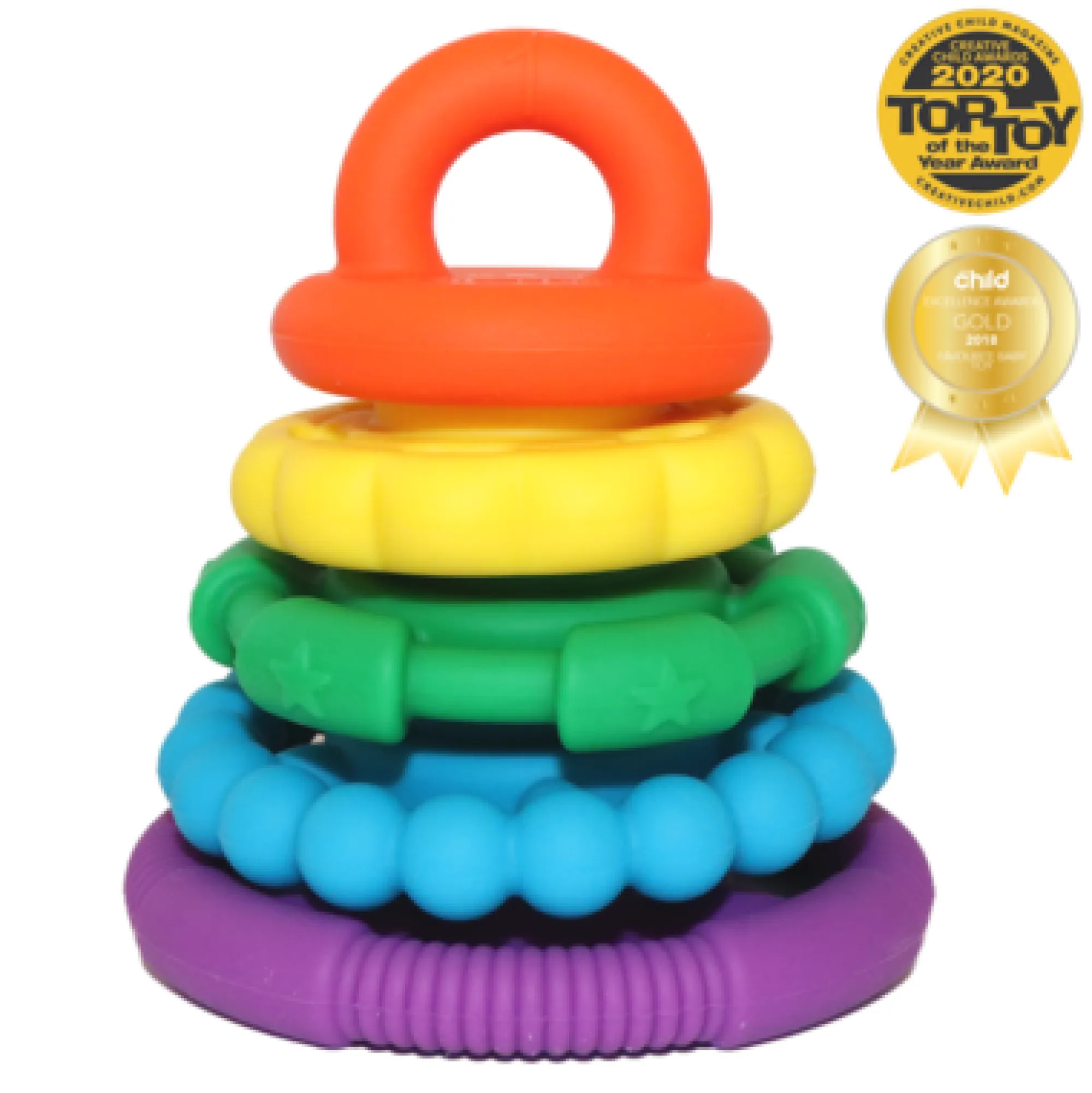 silicone_stacker__teether_7.webp Jellystone Teethers & Rattles | Baby>Silicone Stacker & Teether Toy - 0+ (9 styles)