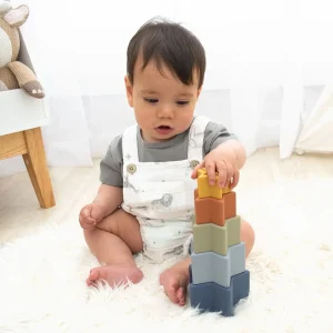 Playground Baby | Outlet>Silicone Stars Nesting Blocks - Pastel & Blue - 6M+