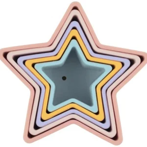 Playground Baby | Outlet>Silicone Stars Nesting Blocks - Pastel & Blue - 6M+