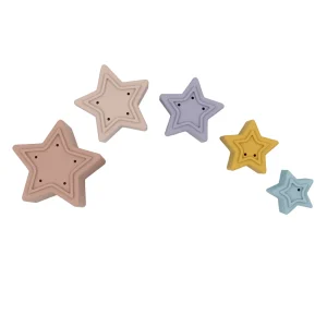 Playground Baby | Outlet>Silicone Stars Nesting Blocks - Pastel & Blue - 6M+