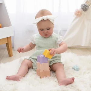 Playground Baby | Outlet>Silicone Stars Nesting Blocks - Pastel & Blue - 6M+