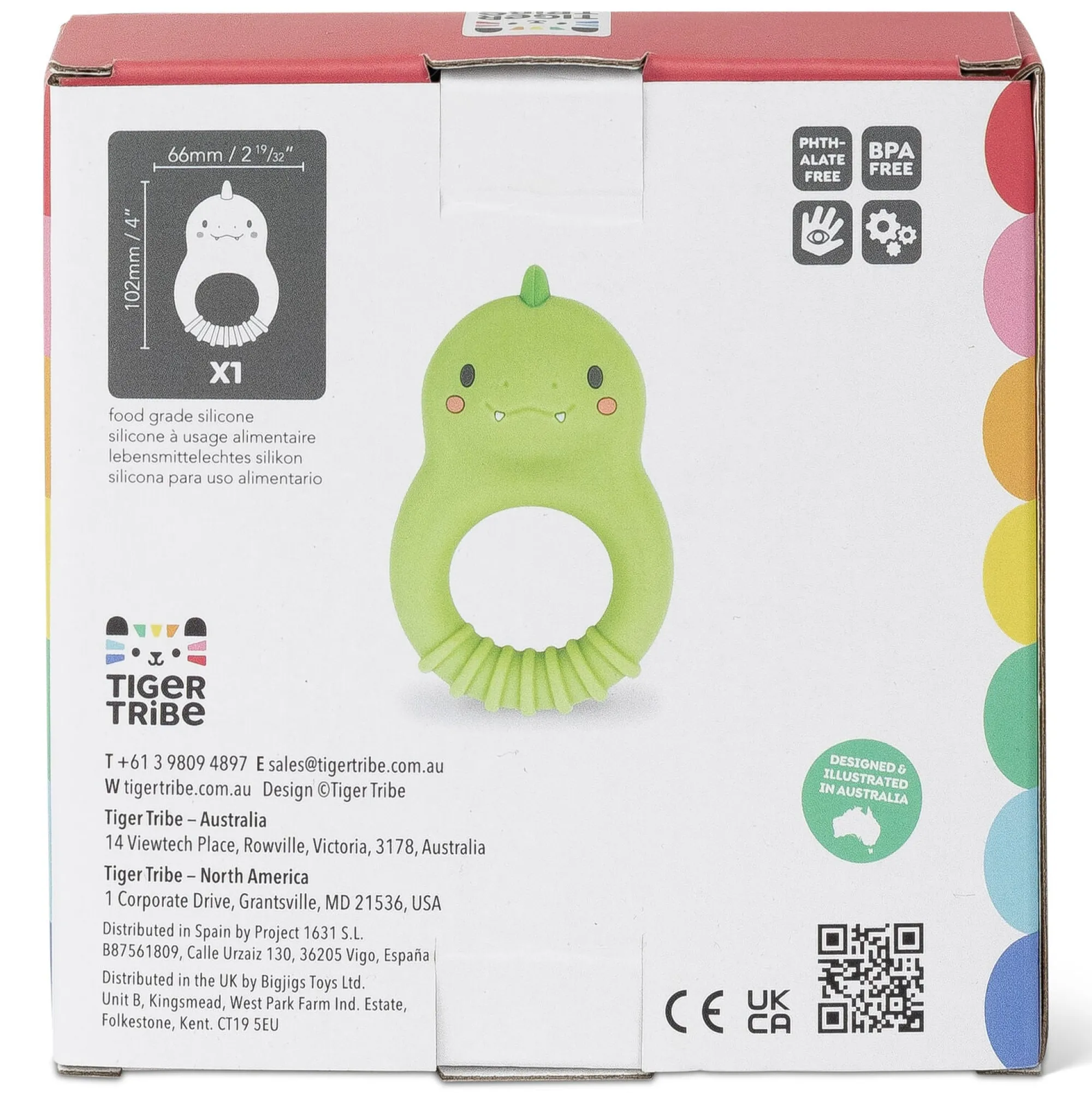 silicone_teether_dino___3.webp Tiger Tribe Teethers & Rattles | Baby>Silicone Teether Dino - 0+