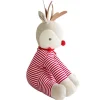 Alimrose Christmas>Sitting Rudolph Red Stripe