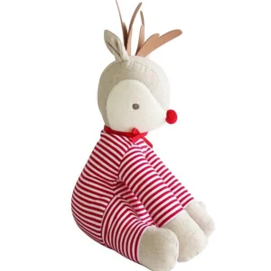 Alimrose Christmas>Sitting Rudolph Red Stripe