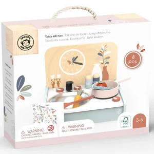 Speedy Monkey Wooden Toys | Pretend Play>Table Kitchen with 8 Accessories - 3+