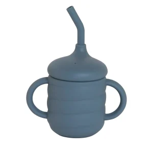 All4Ella Travel | Feeding & Hydration>Two Handle Sippy Cups with Straw - Olive, Blue, Pink - 6M+
